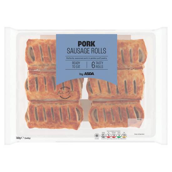 Asda Pork Sausage Rolls 6 x 60g (360g)