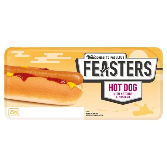 Feasters Hot Dog with Ketchup & Mustard 140g