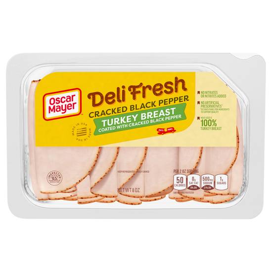 Oscar Mayer Deli Fresh Cracked Black Pepper Sliced Turkey Breast Lunch Meat