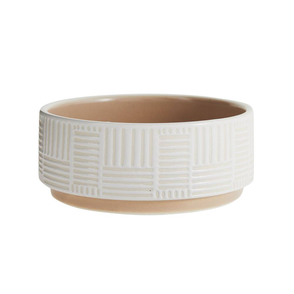 Full Cheeks Pet Cross Hatch Ceramic Bowl (small)