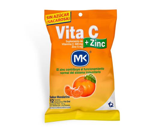 Mk Tabletas Masticables Vitamina C Zinc Manda