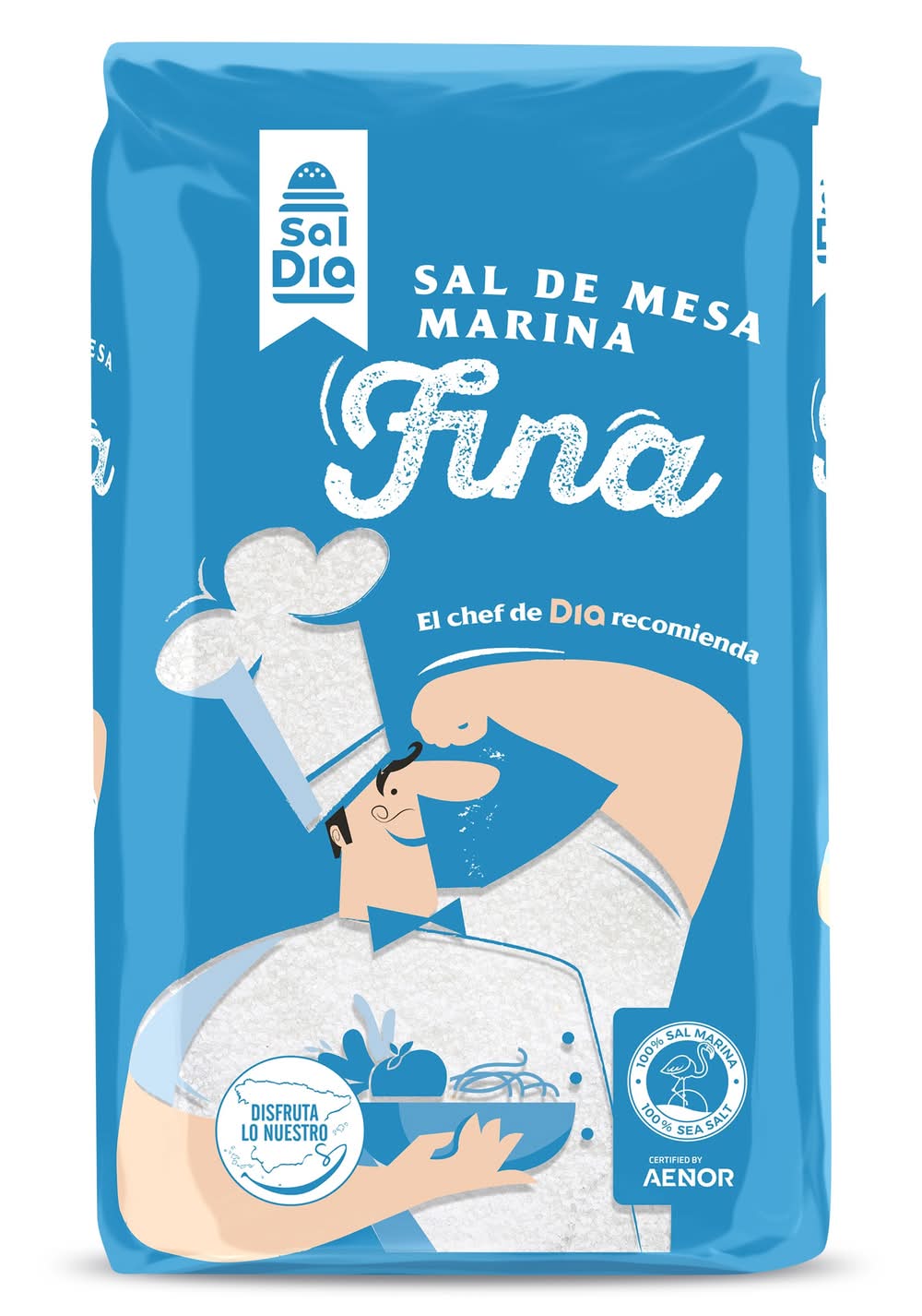 Sal Marina De Mesa Fina Dia Paquete 1 Kg