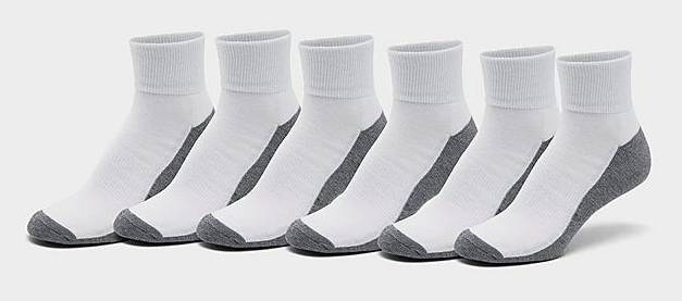 Implus Quarter Socks, Male, L, White/Grey (3 ct)