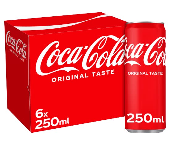 Coca-Cola Original Taste Soft Drink (6 x 250ml)