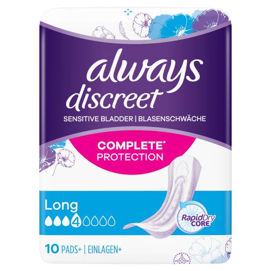 Always Discreet Sensitive Bladder Complete Protection Pads (10 pack)