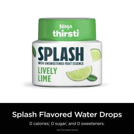 Ninja Thirsti SPLASH Lively Lime Flavoured Water Drops (Unsweetened), WCFLME6C