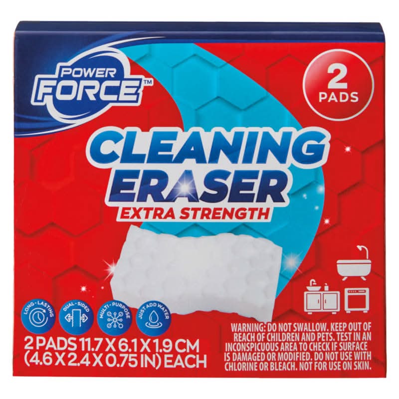 Power Force Cleaning Eraser Pads, 4.6x2.4x0.75 in (2 ct)