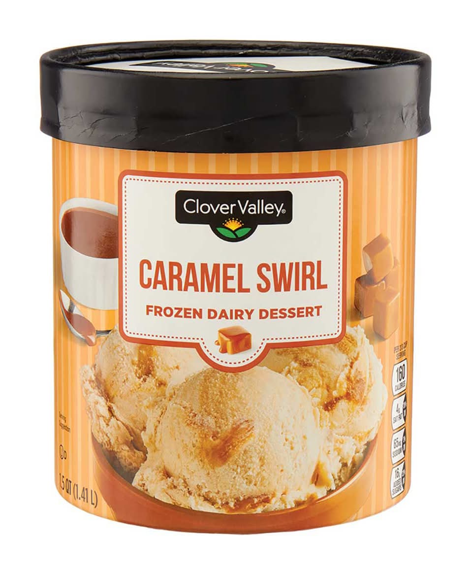 Clover Valley Frozen Dairy Dessert, Caramel Swirl (1.41 L)