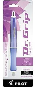 Pilot Dr. Grip Frosted Retractable Ballpoint Pen, Medium Point, 1.0mm, Black Ink (36254)