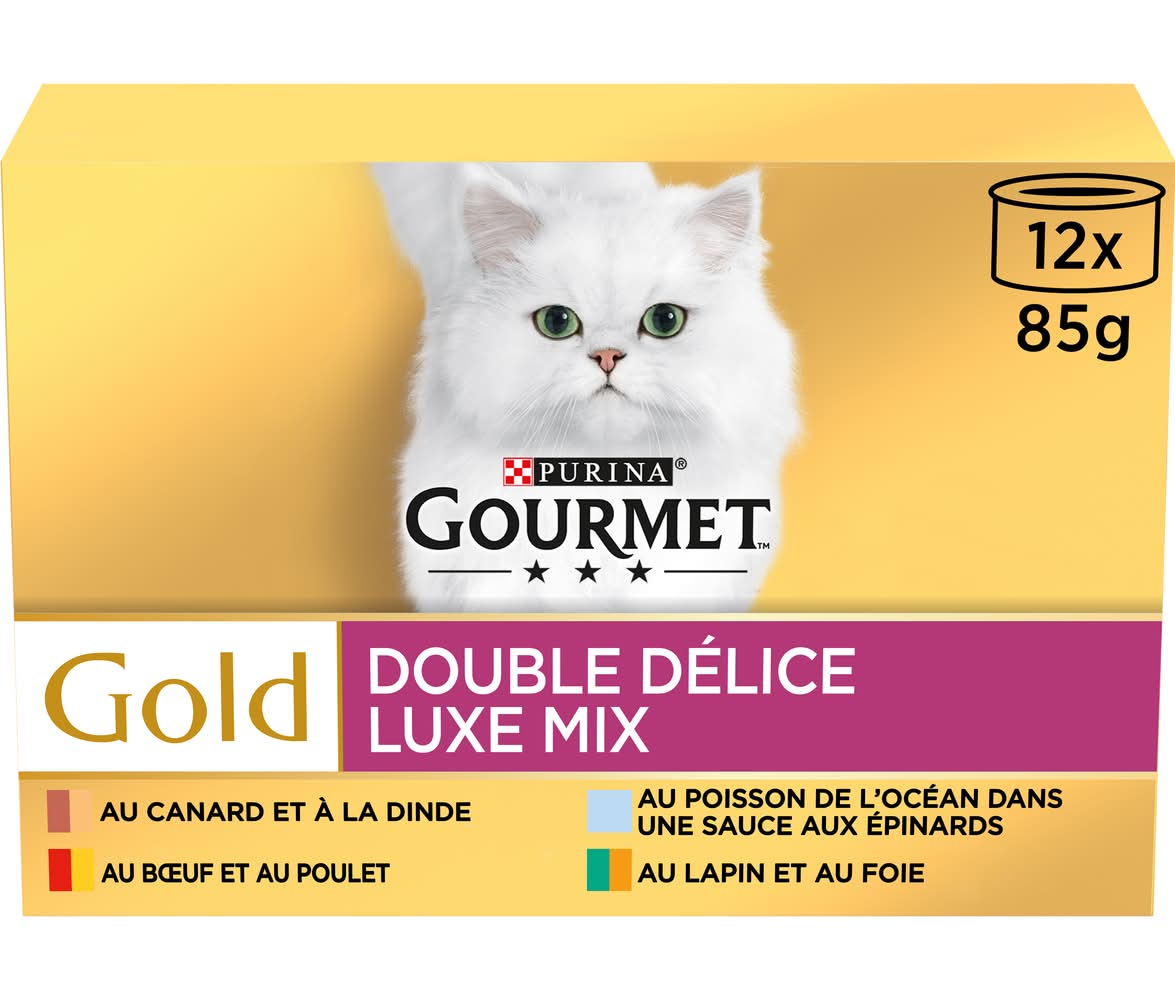 Gourmet - Double délice sachets fraîcheur pour chat gold, assorti (12 x 85g)