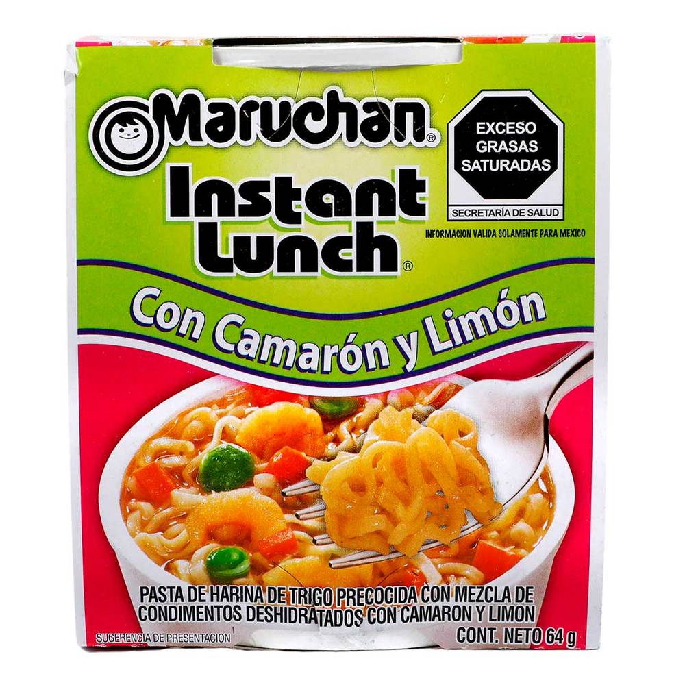 Maruchan · Instant lunch pasta precocida, camarón-limón (64 g)