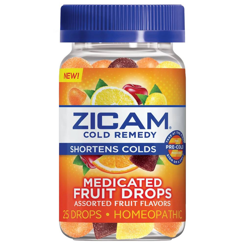 Homeopathic  Zicam Medicated Fruit Drops, 25Ct