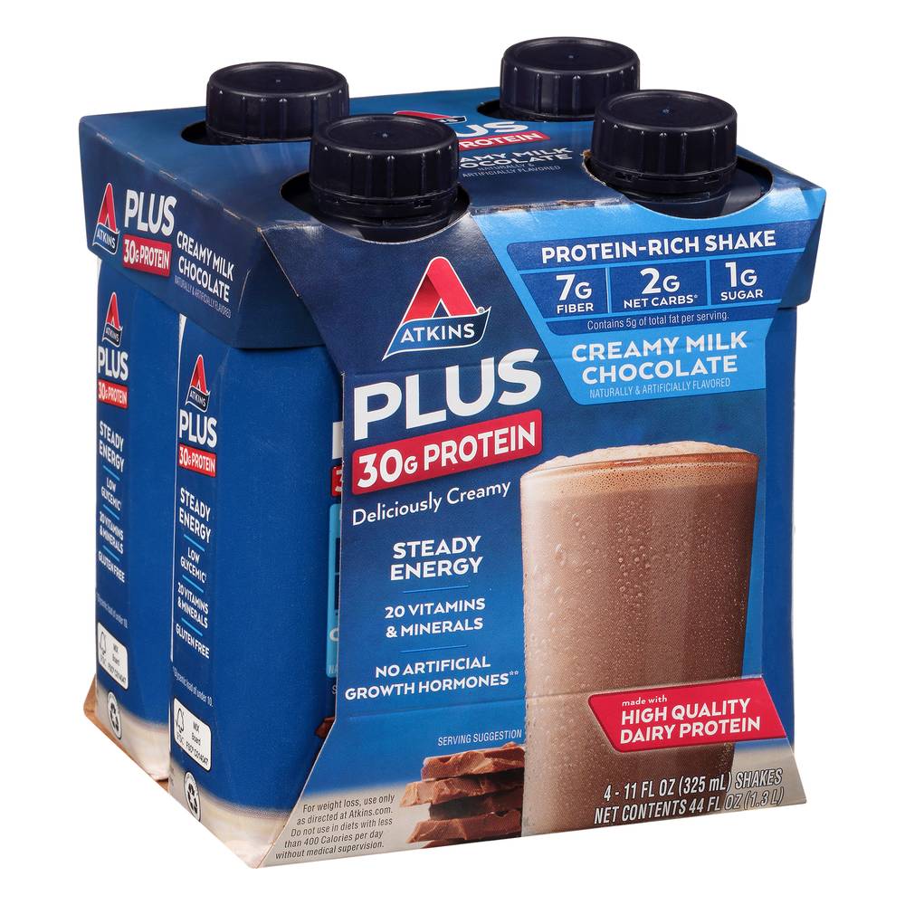 Atkins Plus Creamy Milk Chocolate Shakes (4 ct, 11 fl oz)