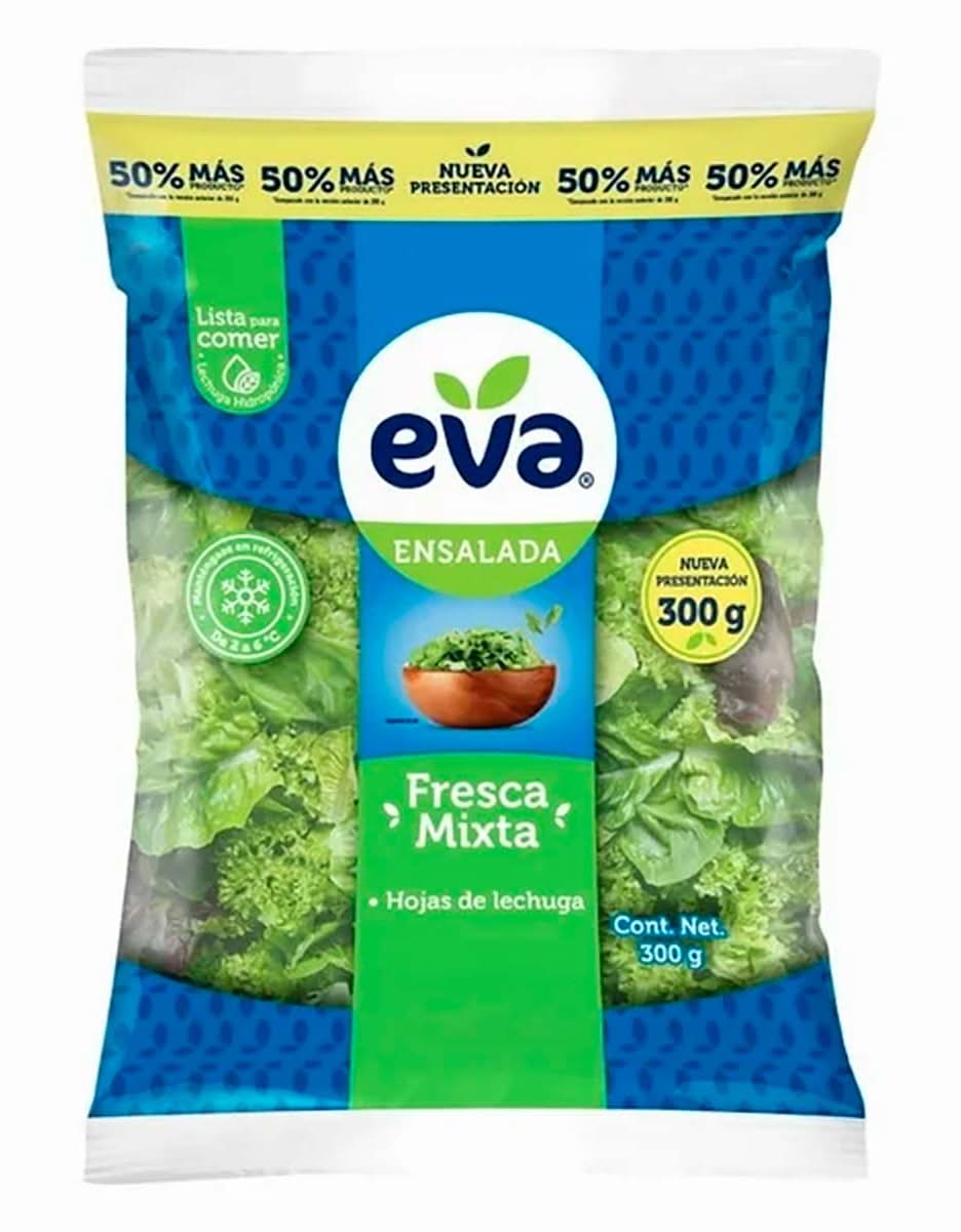 Eva ensalada fresca mixta de hojas de lechuga