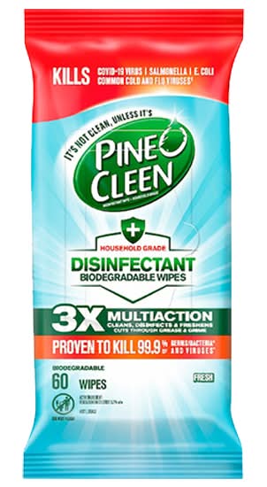 Pine O Cleen Disinfectant Biodegradable Wipes Fresh 60 Pack