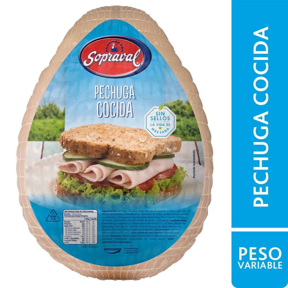 Sopraval pechuga de pavo cocida (a granel)