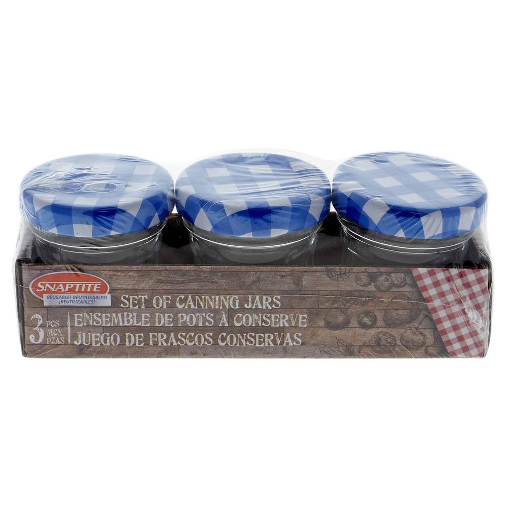 Mini Mason Jars With Checkered Lid, 3pc