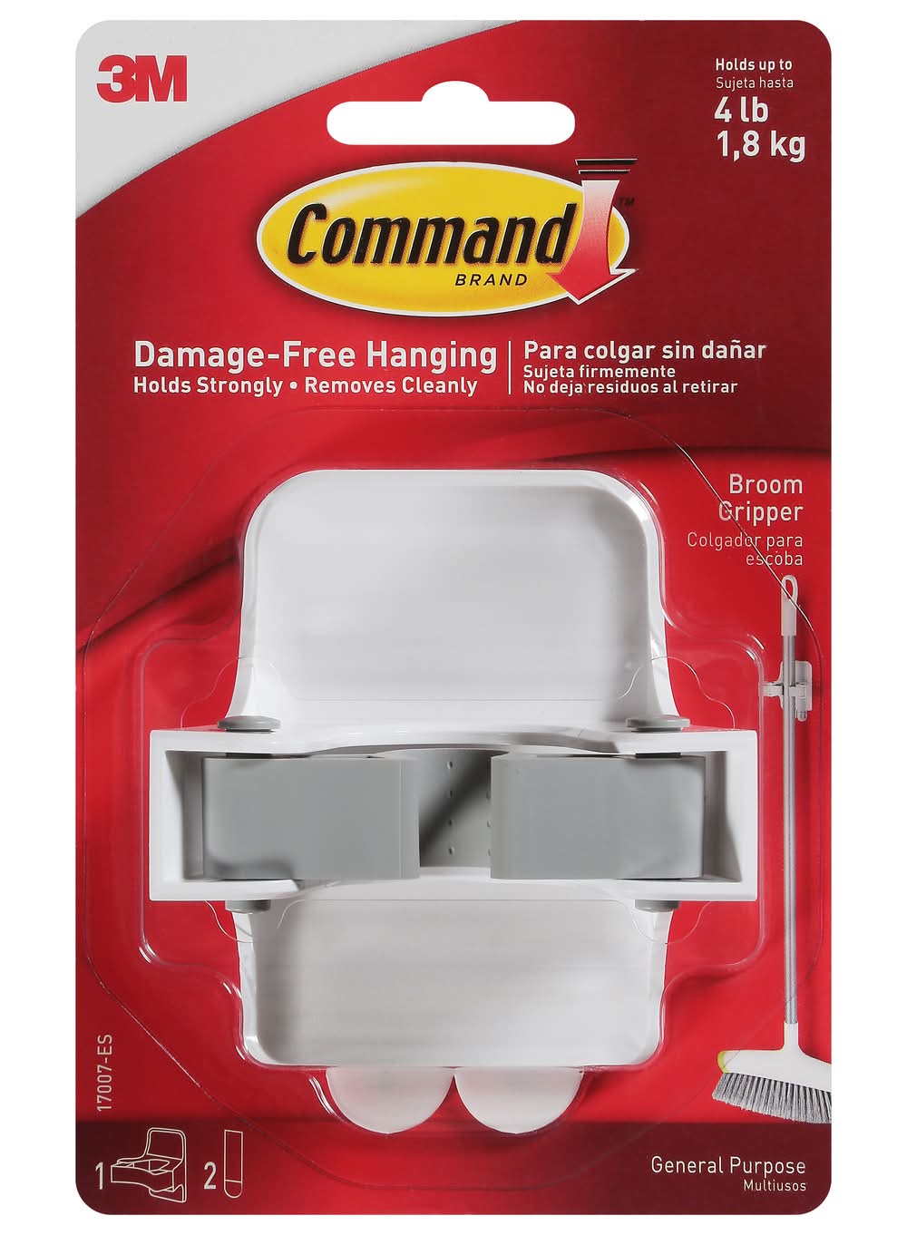 Command Damage-Free Hanging Broom Gripper (1.8 oz)