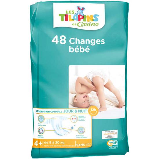 Couche bébé - Change bébé - Taille 4+ - Maxi + - 9 à 20kg