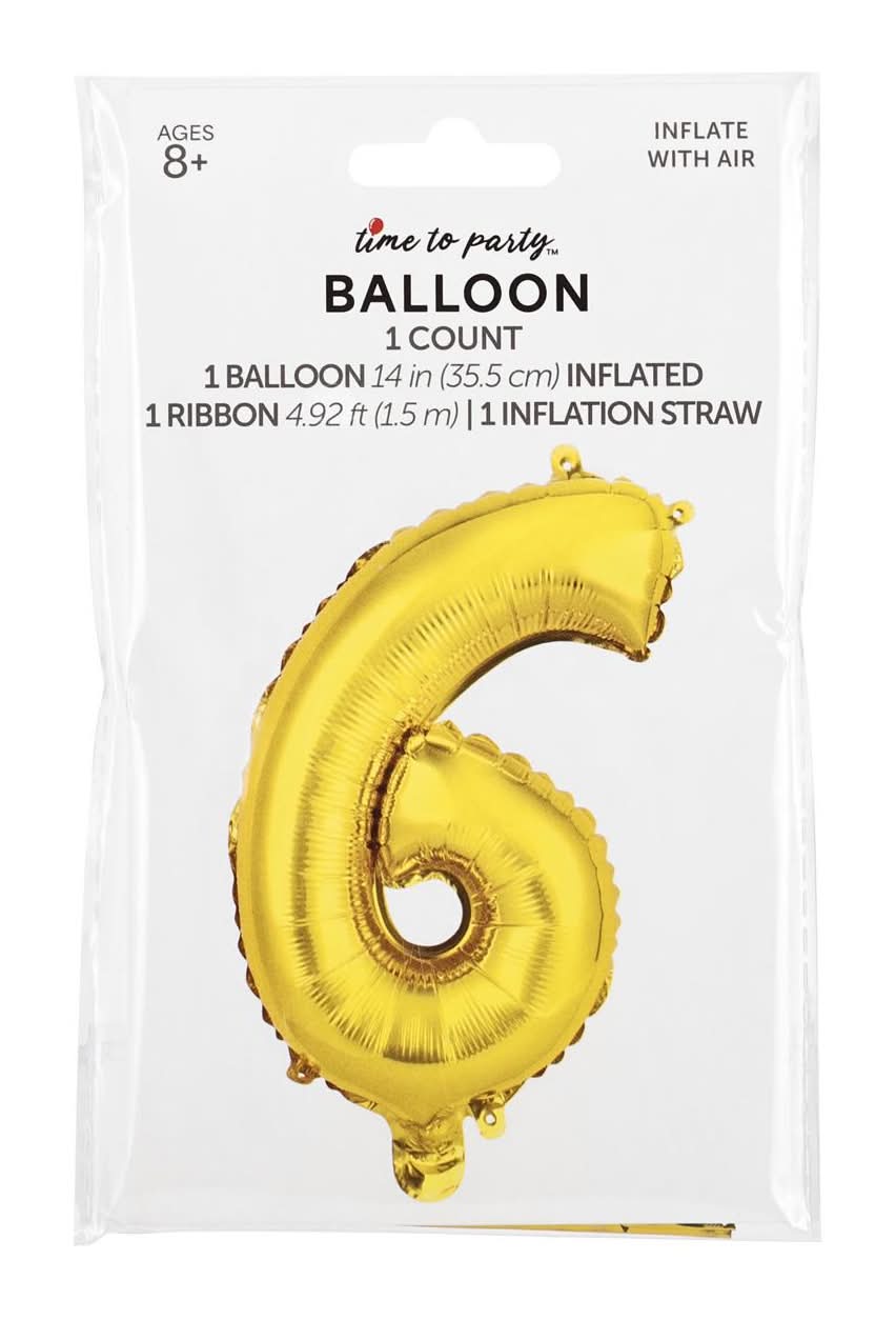 Anagram Air Balloon Number, 8 x 14 in, Gold