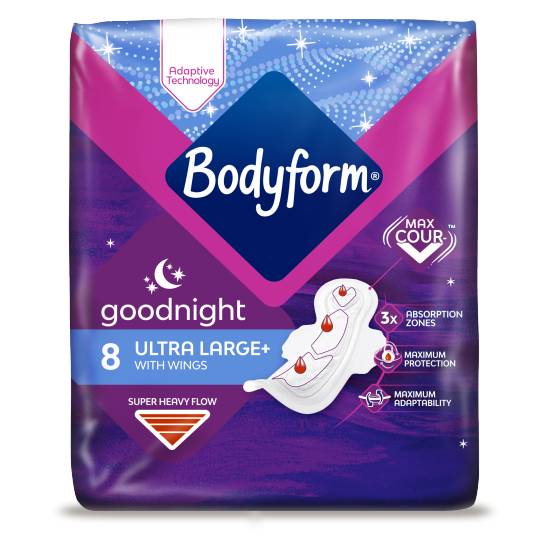 Bodyform Cour-V Ultra Night Sanitary Towels Wings 8 pack