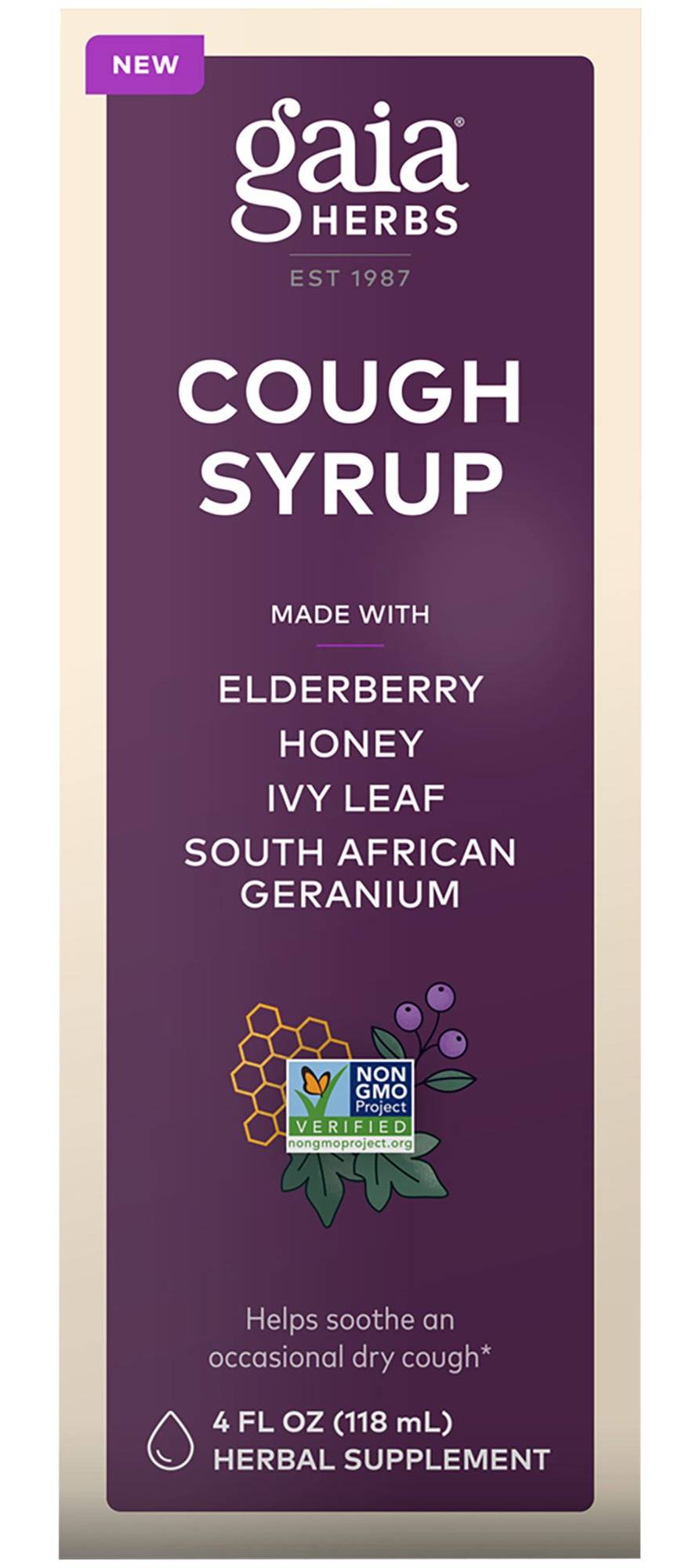 Cough Syrup Made With Elderberry, Honey, Ivy Leaf (4 Fl. Oz.)