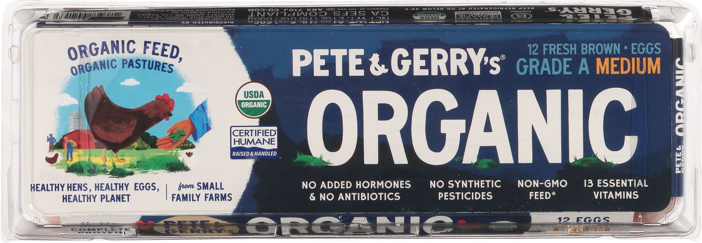Pete & Gerry's Organic Grade a Eggs, M, Brown (21 oz, 12 ct)