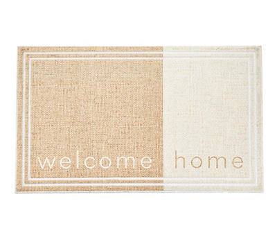 "Welcome Home" White & Tan Doormat
