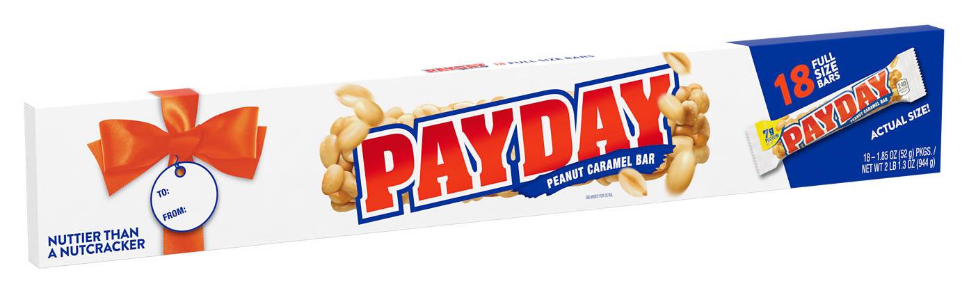 PayDay Nutcracker Candy Bars, Peanut- Caramel (18 x 1.85 oz)