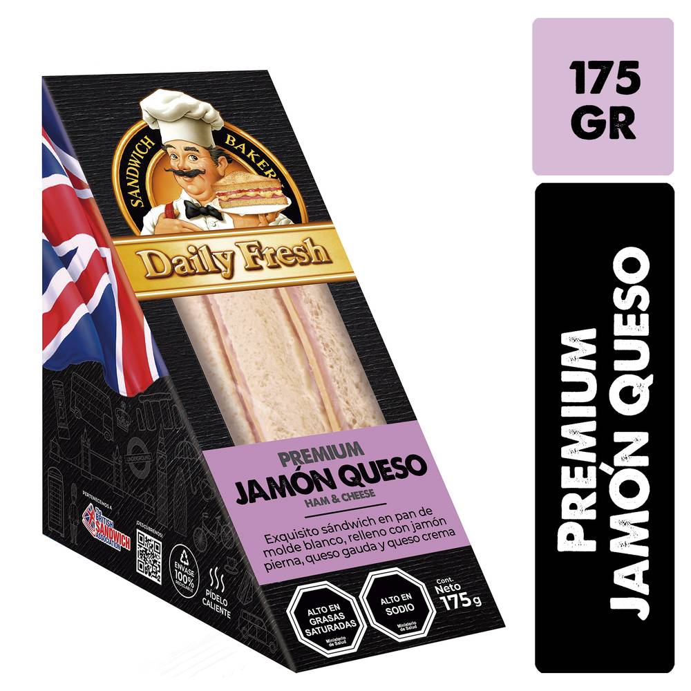 Daily fresh sandwich jamón queso (175 g)