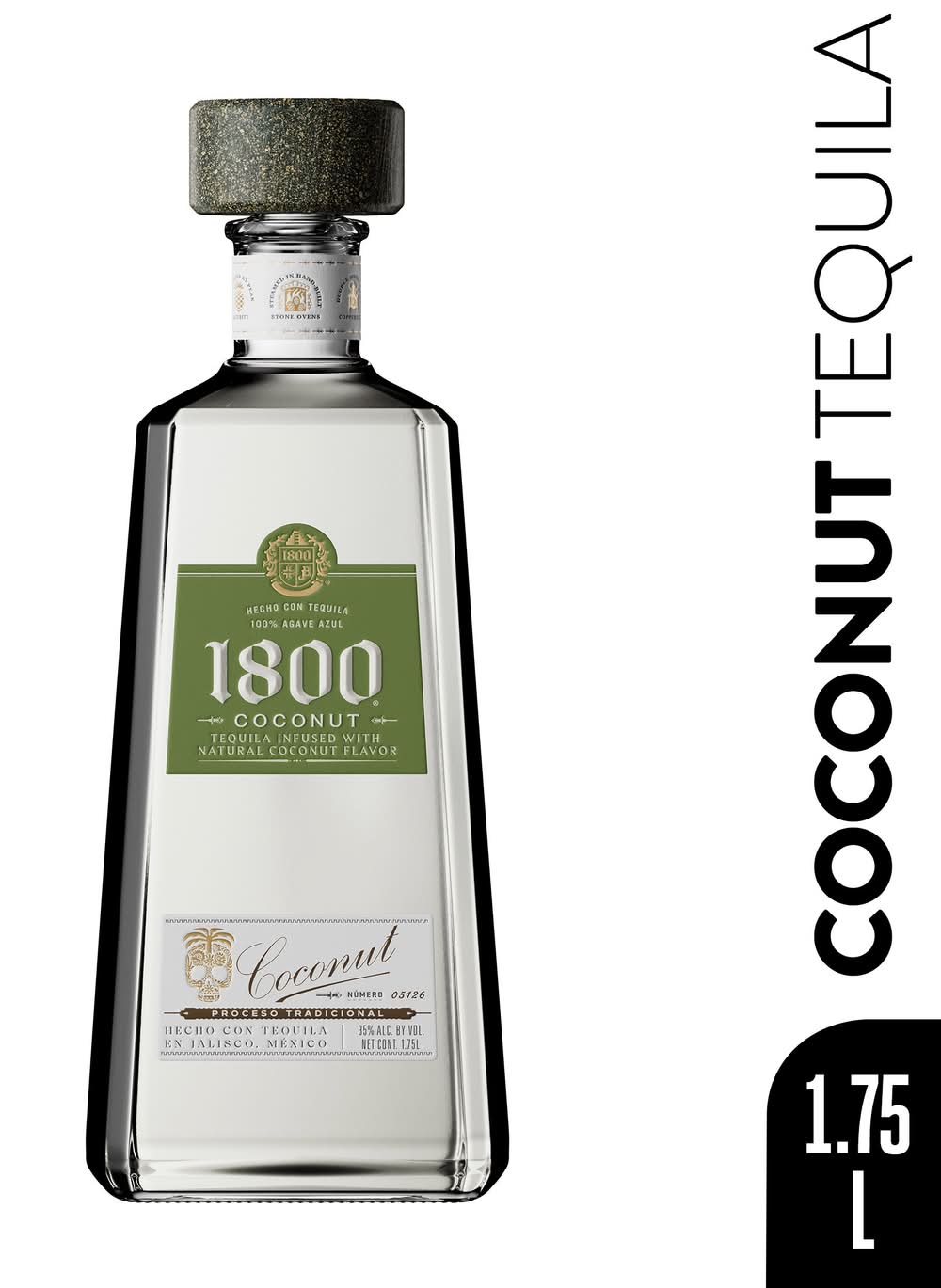 1800 100% Agave Azul Flavored Tequila, Coconut (1.75 L)