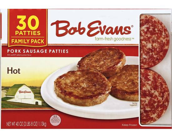 Bob Evans · Hot Pork Sausage Patties (30 patties)