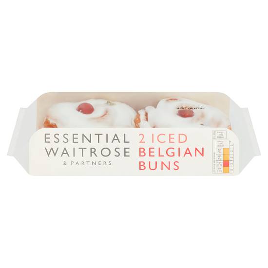 Essential Waitrose & Partners Iced Belgian Buns (pack 2)