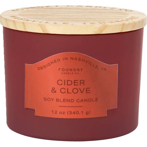 Foundry Candle Co. Cider & Clove Frosted Red Candle