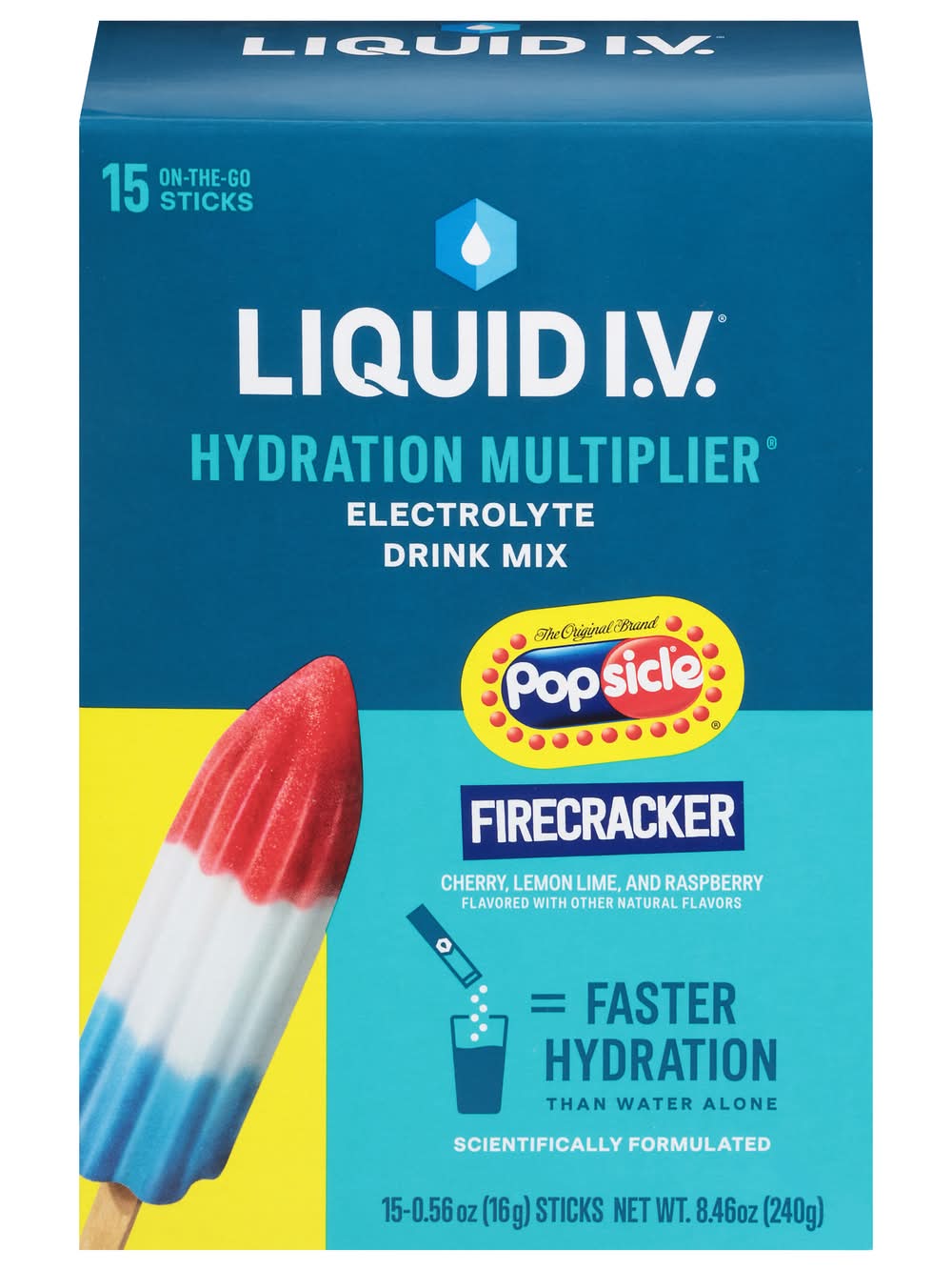 Liquid I.V. Hydration Multiplier Electrolyte Drink Mix, Firecracker (8.46 oz, 15 ct)