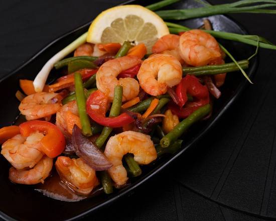 Crevettes sauce piquante