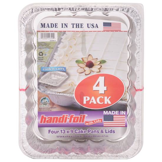 Handi-Foil 13 X 9 Cake Pans & Lids (4 pack)