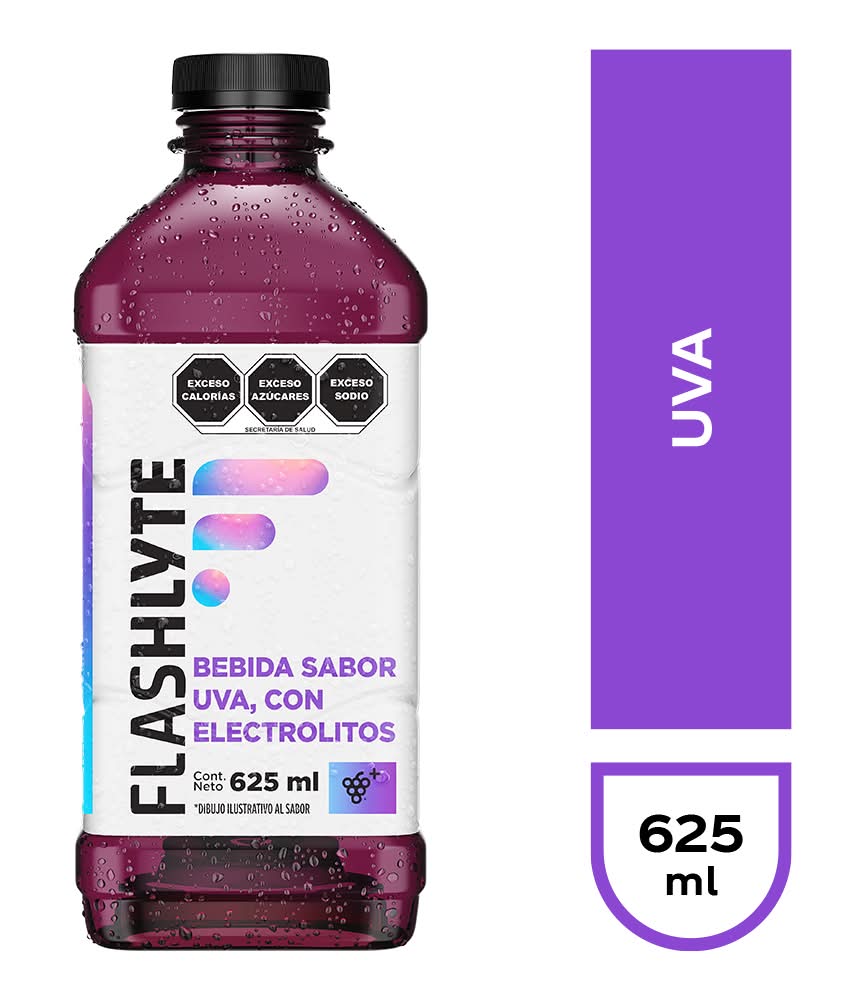 Flashlyte · Bebida con electrolitos, uva (625 ml)