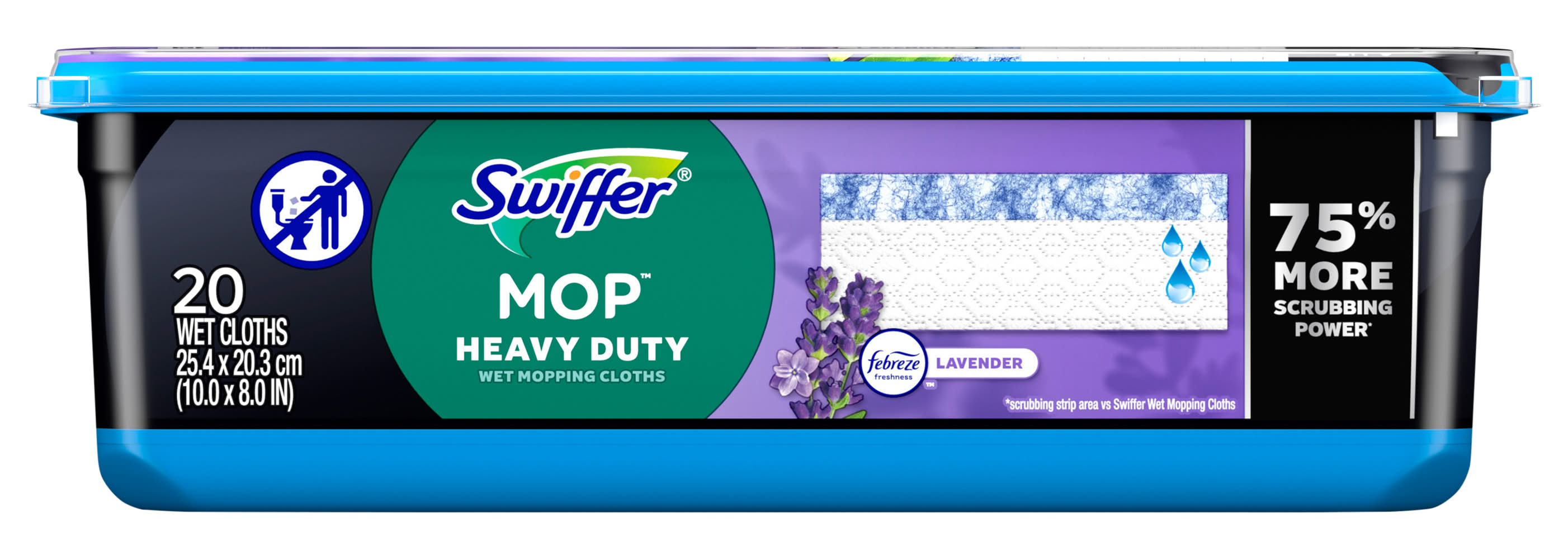 Swiffer Febreze Heavy Duty Wet Mopping Cloths, Lavender, 25.4x20.3 cm (20 ct)