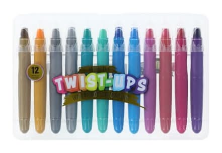 Metallic Twist-Ups Gel Crayons 12-Pack
