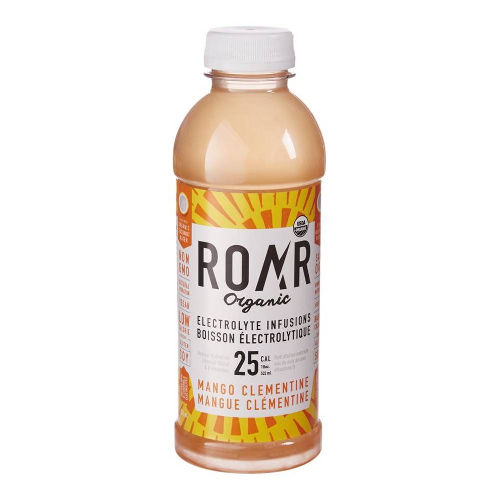Roar eau de noix de coco biologique à saveur de mangue et clémentine (532 ml) - mango clementine electrolyte infusion (532 ml)