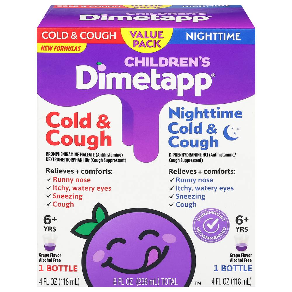 Dimetapp Childrens Cold & Cough Value pack, Grape (4 fl oz)