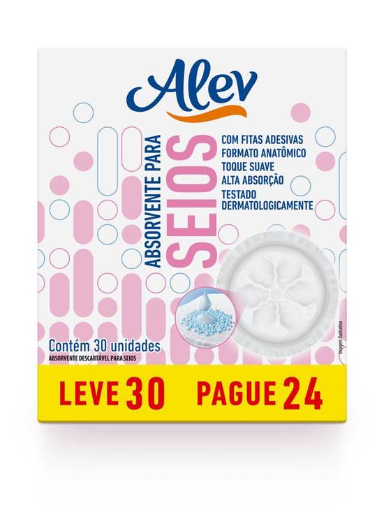 Alev absorvente para seios (30 unidades)
