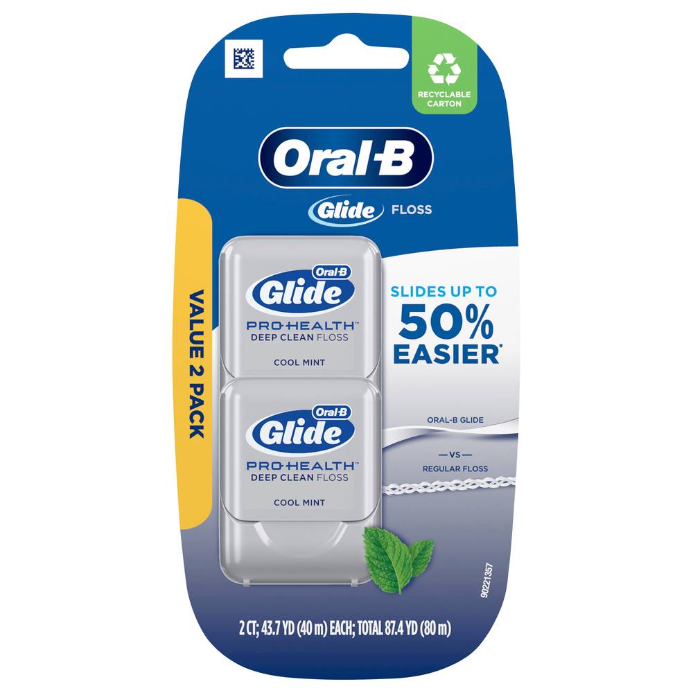 Oral-B Glide Pro-Health Cool Mint Deep Clean Floss (2 ct)