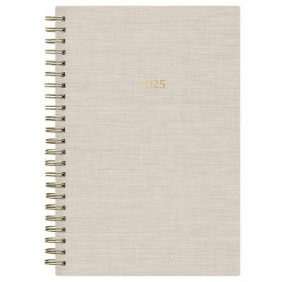 Marie Kondo for Blue Sky 2025 Weekly/Monthly Planner 8.27"x5.71" Wirebound Natural Fabric