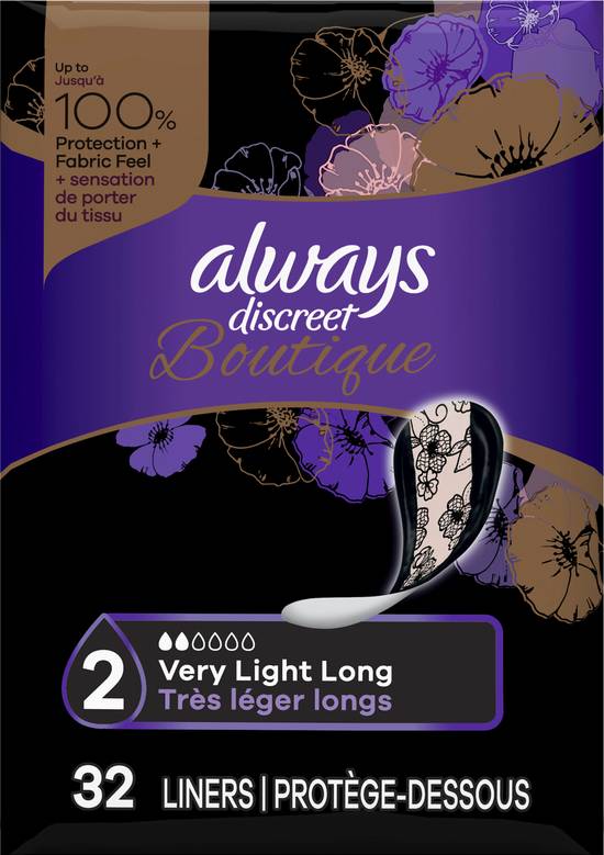 Always Boutique Discreet Very Light Long Liners (32 ct)