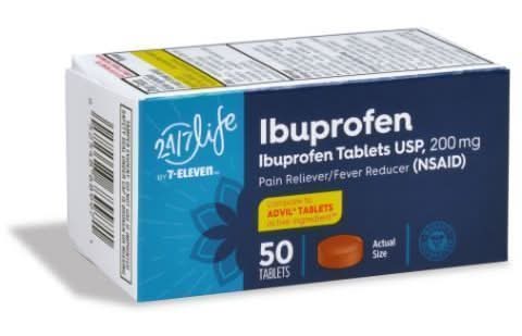 24/7 Life Ibuprofen Brown Tabs 50ct