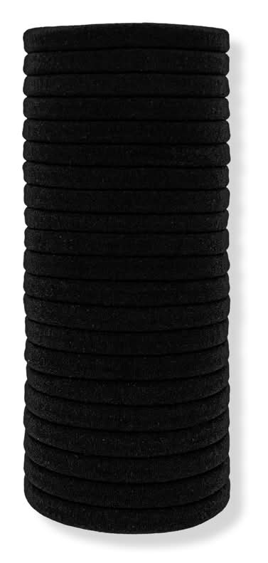 Kitsch Recycled Fabric Seamless Hair Elastics 20pc Set Black