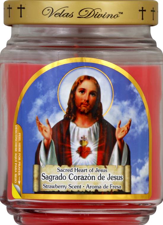 Velas Divino Sacred Heart Of Jesus Strawberry Scent