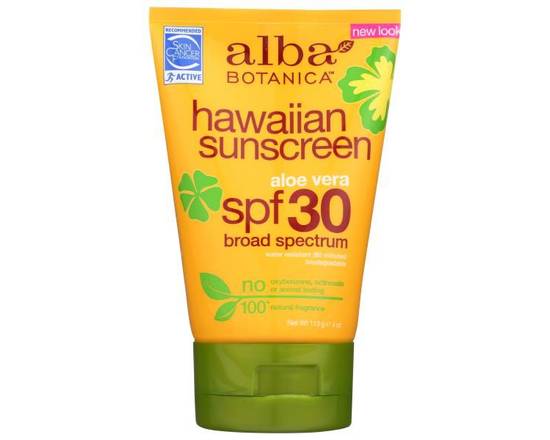 Alba Botanica · Aloe Vera Hawaiian Sunscreen SPF 30 (4 oz)